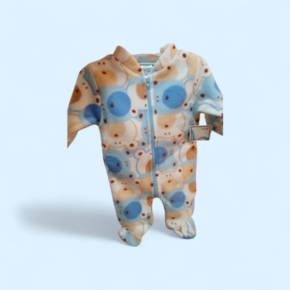 Carter's Other - Carter's Blue and Cream Patterned Footie